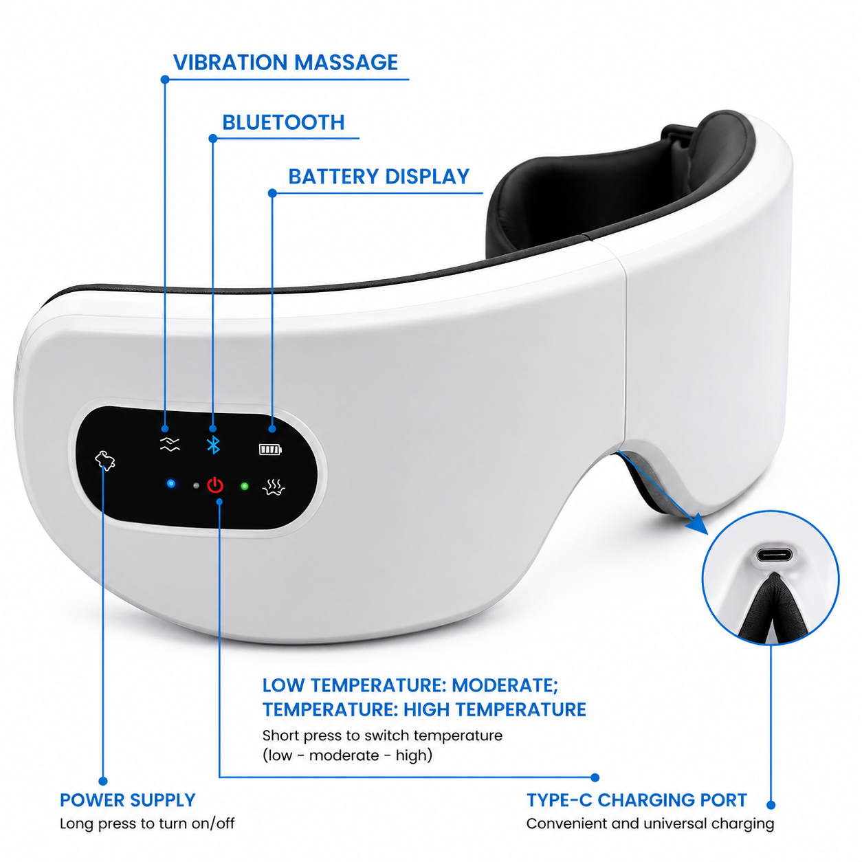 Eye Massager Smart Airbag Vibration Eye care Product Heating Bluetooth Music Relieves Fatigue And Dark Circles Remove Weary